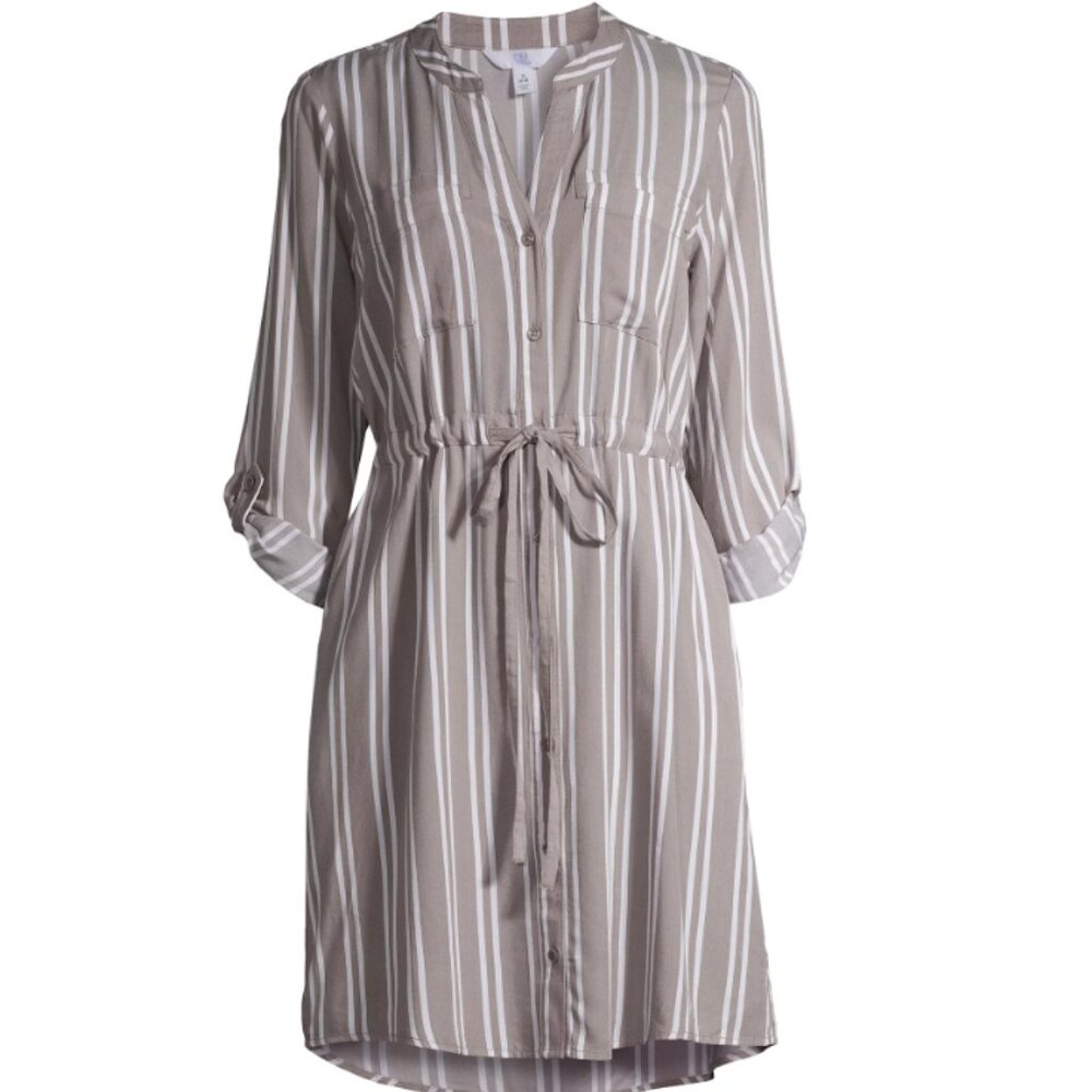 Time and True Women's Woven Utility Shirt Dress XL
